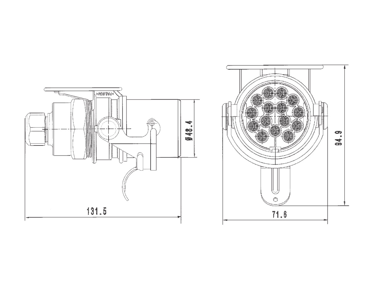 ABS Steckdose 24 Volt mit Schraubanschluss 5 polig