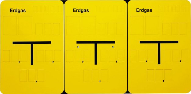 Gas Leerschild 3fach gas leerschild 3fach